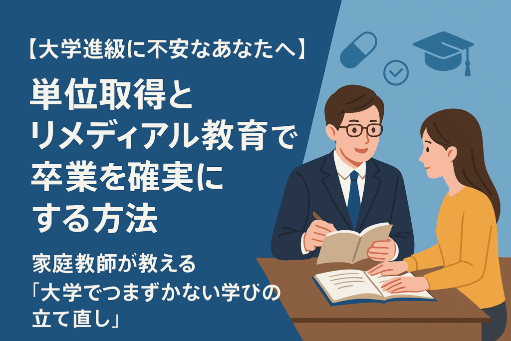 【大学進級に不安なあなたへ】単位取得とリメディアル教育で卒業を確実にする方法― 家庭教師が教える「大学でつまずかない学びの立て直し」 ―